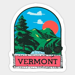 Vintage Style Vermont Sticker